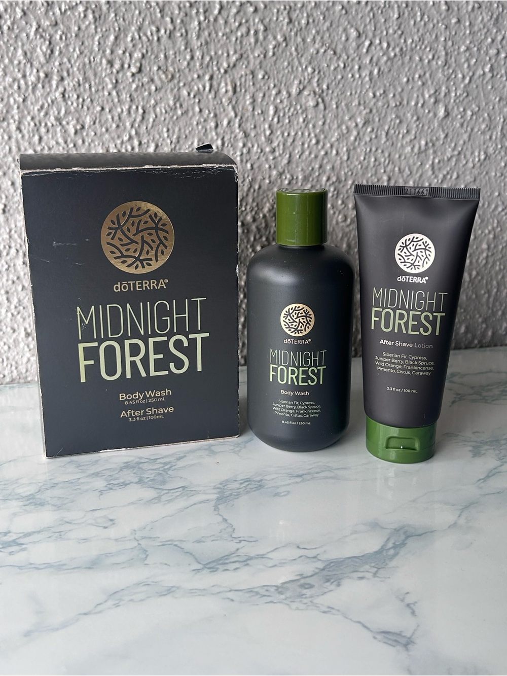 Doterra Midnight Forest body wash and after shave set new NIB